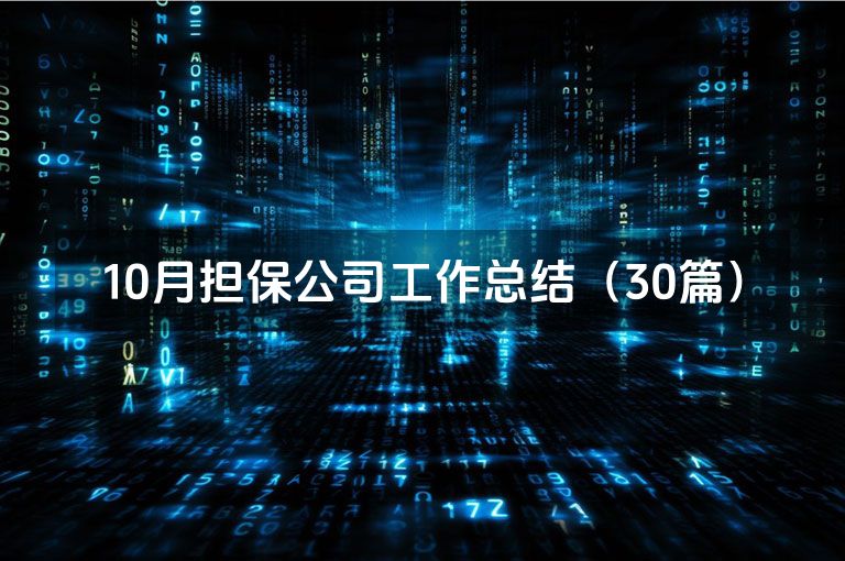 10月担保公司工作总结（30篇）