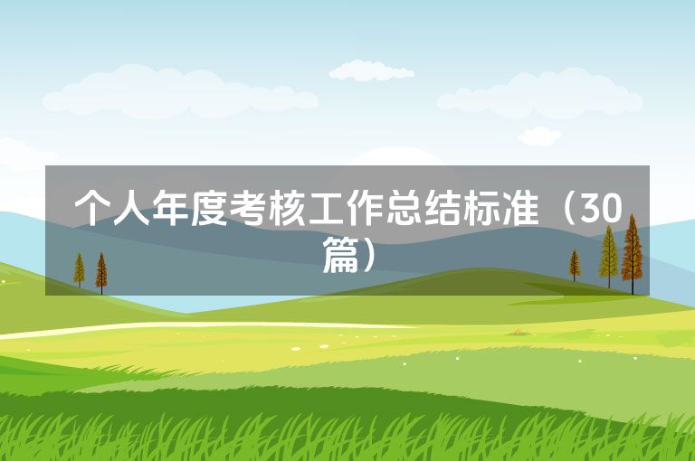 个人年度考核工作总结标准（30篇）