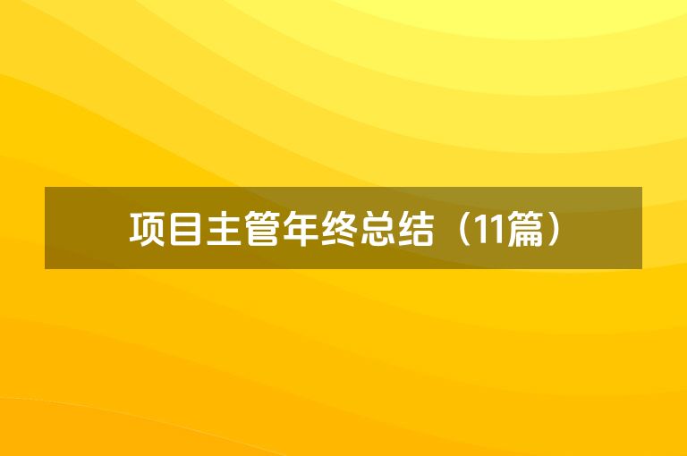 项目主管年终总结（11篇）