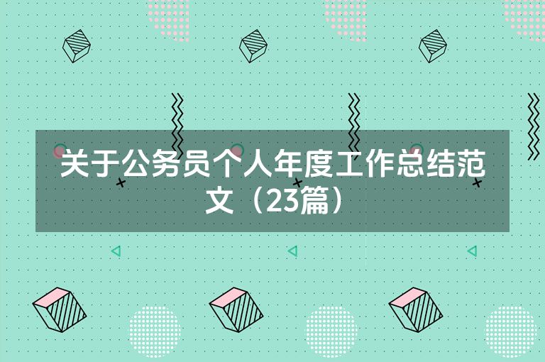 关于公务员个人年度工作总结范文（23篇）