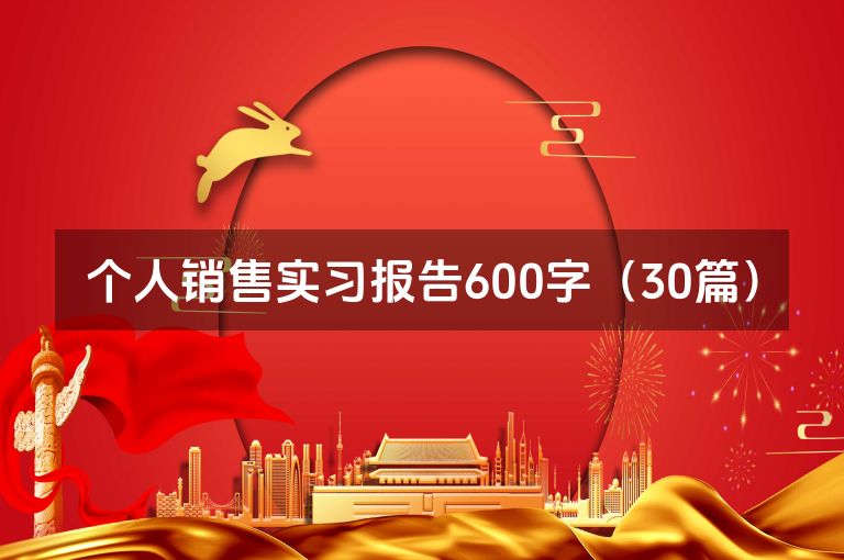 个人销售实习报告600字（30篇）