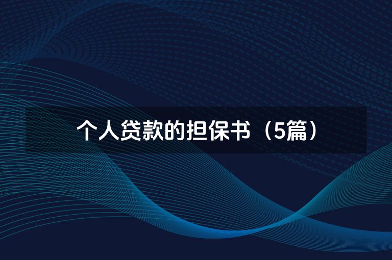 个人贷款的担保书（5篇）